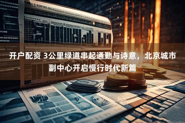 开户配资 3公里绿道串起通勤与诗意，北京城市副中心开启慢行时代新篇