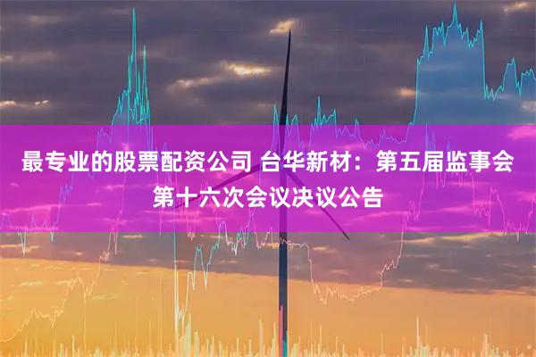 最专业的股票配资公司 台华新材：第五届监事会第十六次会议决议公告
